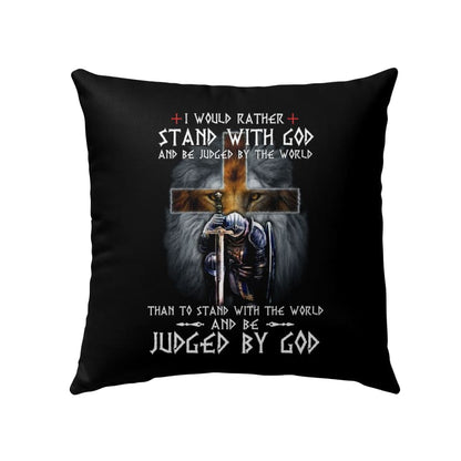 Jesus Pillow - Christian, Cross, Lion, Warrior Pillow - Gift For Christian - I would rather stand with God Pillow