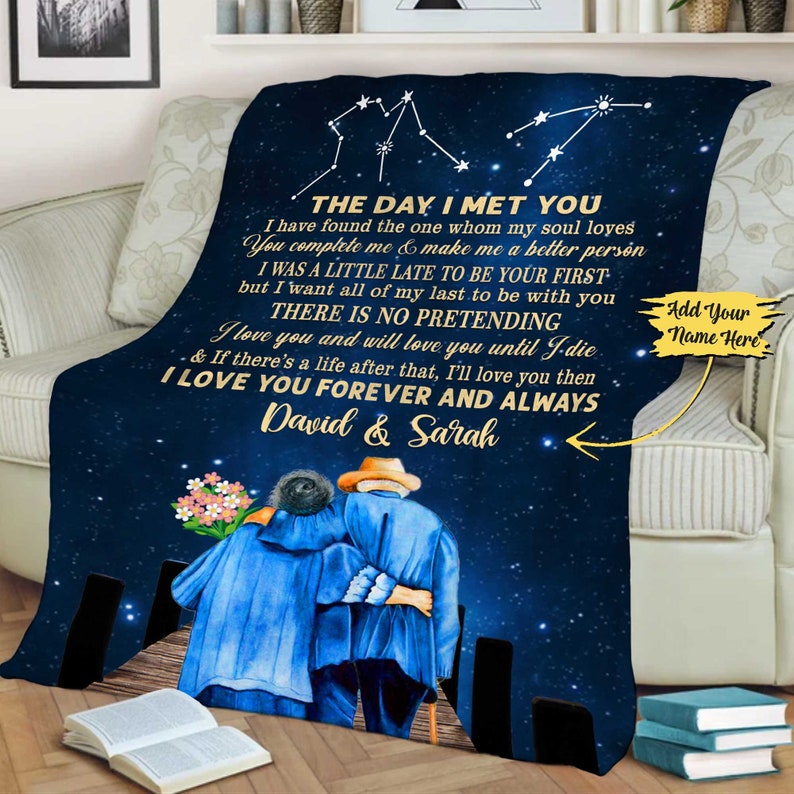 Personalized Couples Blanket, Valentine's Day Gift For His/her, Wife/husband Custom Blanket, Anniversary Blanket For Couples Girlfriend Star Map