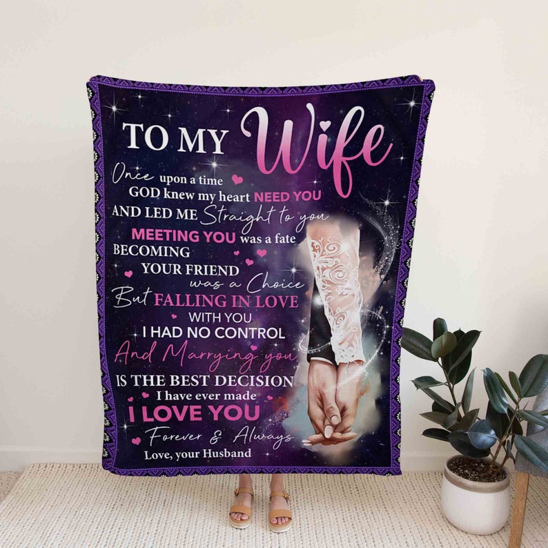 Valentine's Day Gift For Wife, To My Wife Blanket From Husband, Blanket For Wife, Blankets For Wife, Birthday Gifts, Valentine Gift For Her