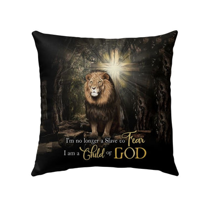 Jesus Pillow - Christian, Cross, Lion Pillow - Gift For Christian - I'm No Longer a Slave to Fear Pillow