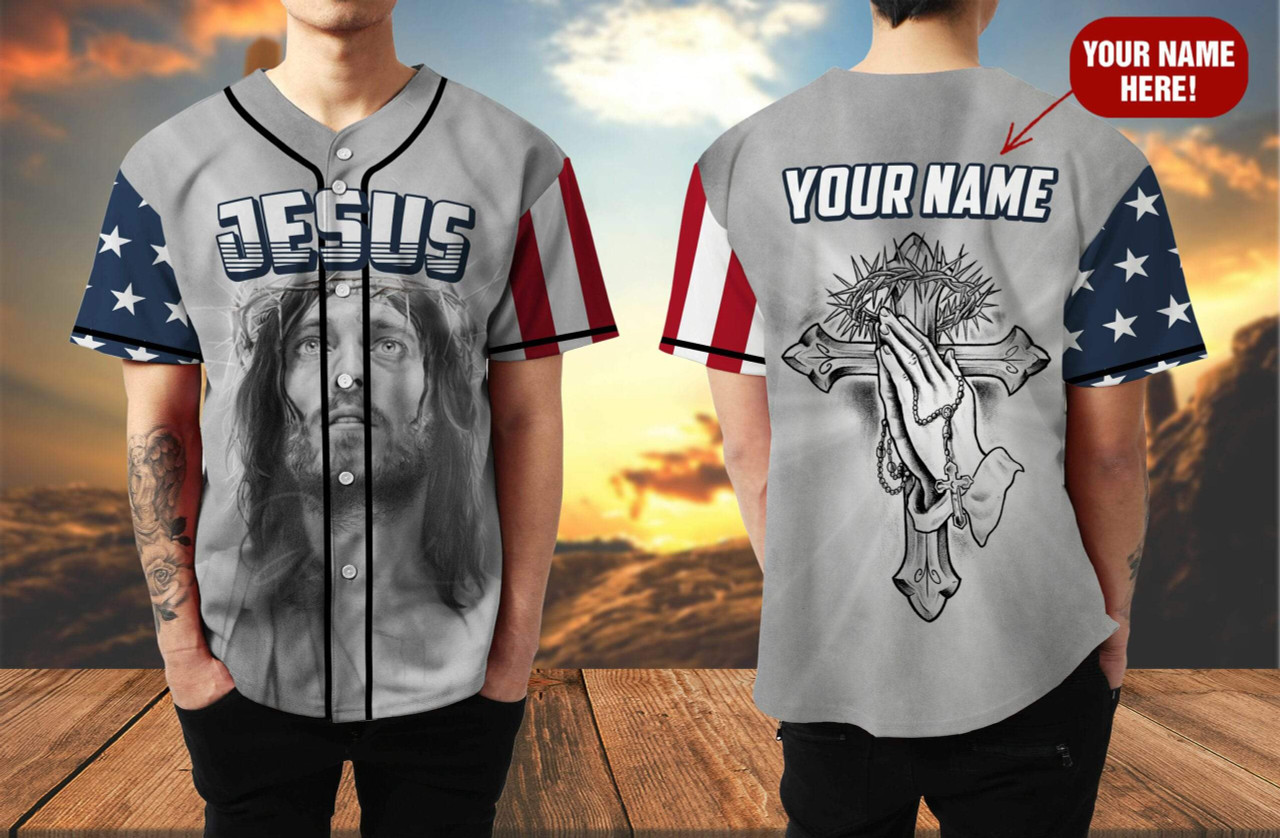 Personalized Jesus Baseball Jersey - Cross, Christ, Pray Baseball Jersey - Gift For Christians - The Savior Custom Baseball Jersey Shirt For Men Women
