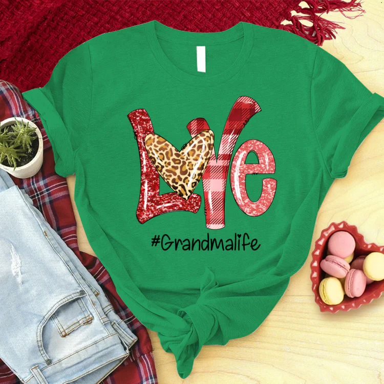 Valentine Love Grandma Life Custom Name T-Shirt, Mother's Day Personalized T-Shirt, Love Grandma Life T-Shirt  - Gift For Granma, Mimi, Nana, Grammy
