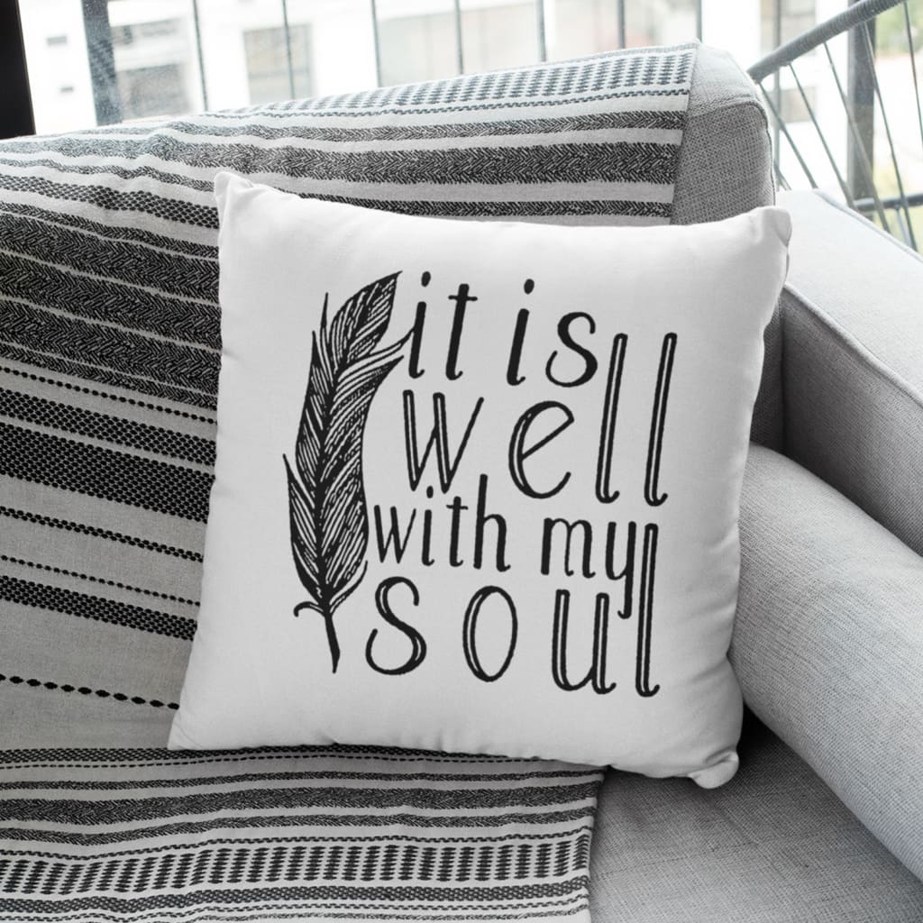 Jesus Pillow - Christian, Feather Pillow - Gift For Christian - It is well with my soul Pillow