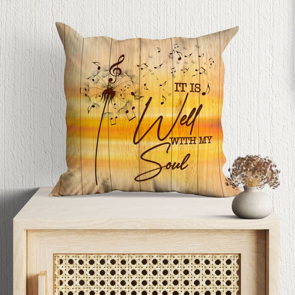 Christian, Dandelion Pillow - Gift For Christian - It is well with my soul Pillow