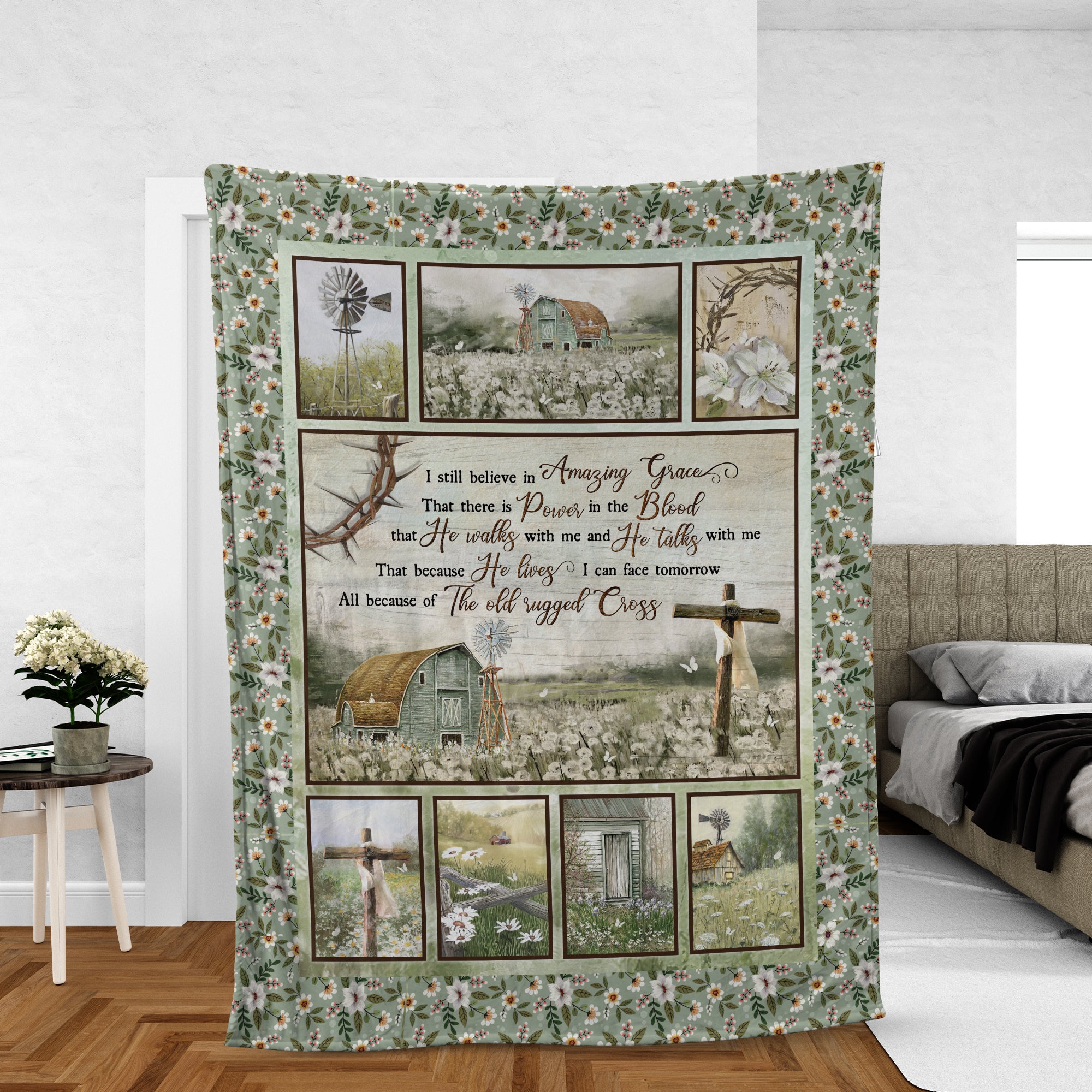 Amazing Farm Blanket, Christian Throw Blanket, Faith Blanket, Inspirational Gift - I Still Believe In Amazing Grace Blanket