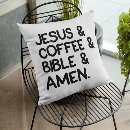 Jesus Pillow - Christian Pillow - Gift For Christian - Jesus coffee bible amen Pillow