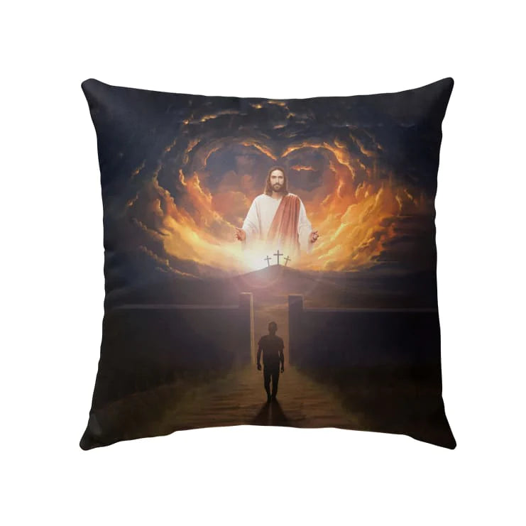 Jesus Pillow - Christian, Cross, Glory of God Pillow - Gift For Christian - Jesus come back and open arms Pillow