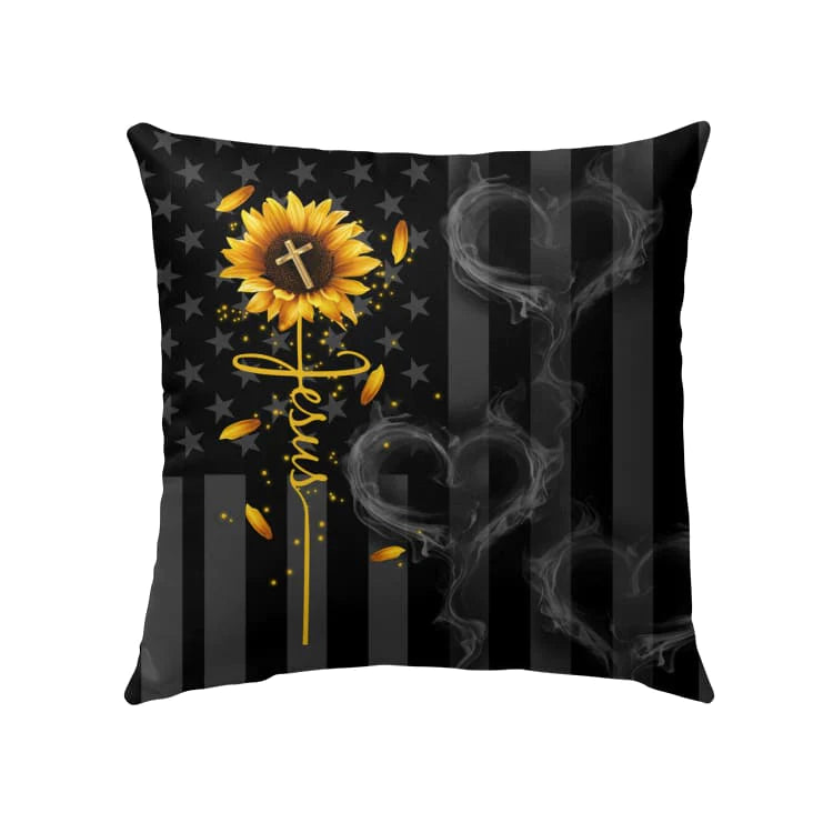 Jesus Pillow - Christian, Cross, Sunflower Pillow - Gift For Christian