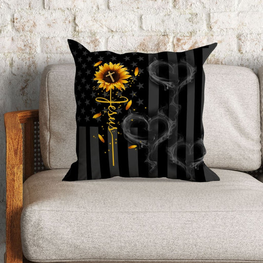 Jesus Pillow - Christian, Cross, Sunflower Pillow - Gift For Christian