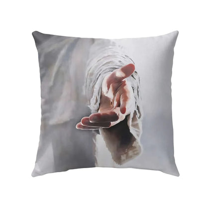 Jesus Pillow - Christian, Hand's God Pillow - Gift For Christian - Jesus holding his hand out Pillow