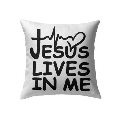 Jesus Pillow - Christian Pillow - Gift For Christian - Jesus lives in me Pillow