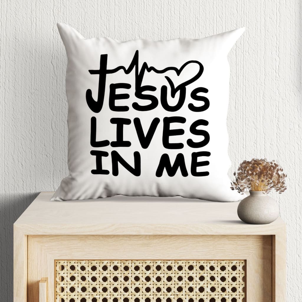 Jesus Pillow - Christian Pillow - Gift For Christian - Jesus lives in me Pillow