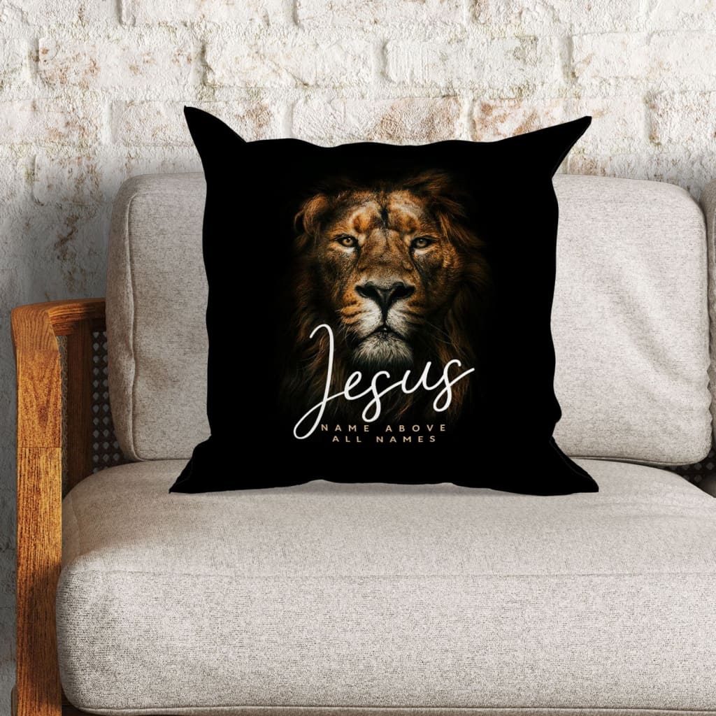 Jesus Pillow - Christian, Lion Pillow - Gift For Christian - Jesus name above all names Pillow