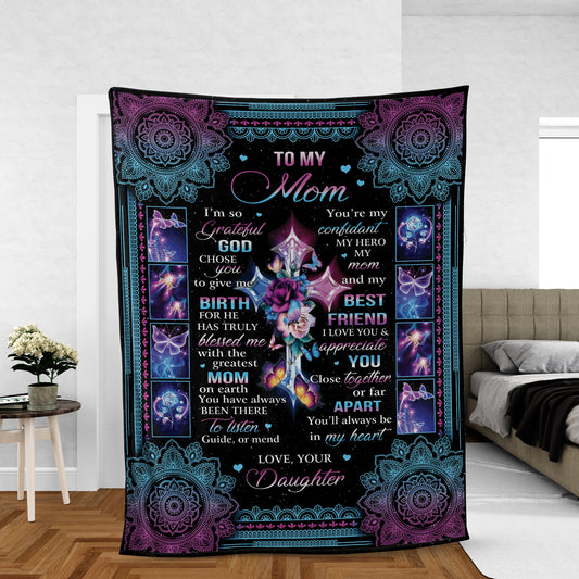 Family Blanket, Daughter And Mom Blanket, Gifts For Mom From Daughter, Mother's Day Gift - Purple Theme Blanket, You Have Always Been There To Listen