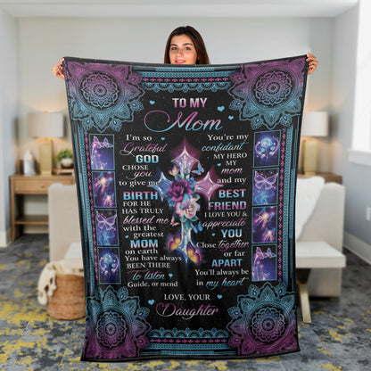 Family Blanket, Daughter And Mom Blanket, Gifts For Mom From Daughter, Mother's Day Gift - Purple Theme Blanket, You Have Always Been There To Listen