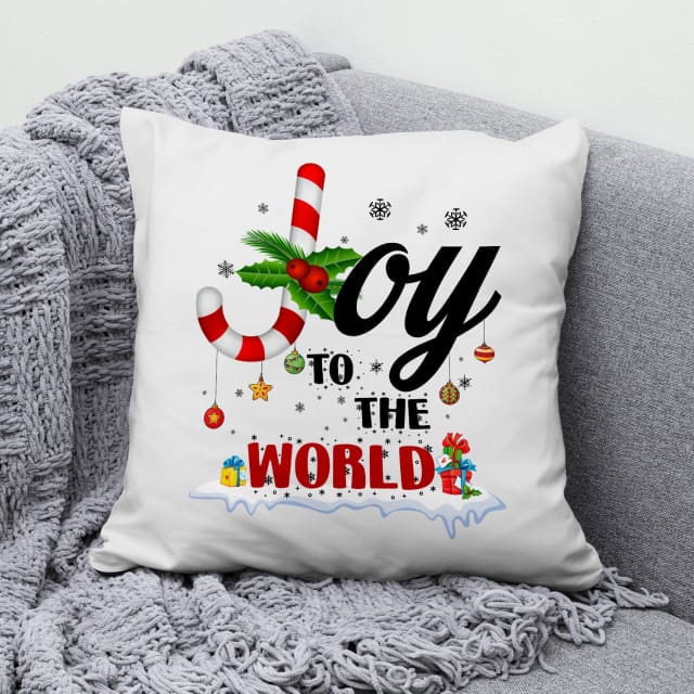 Jesus Pillow - Christian, Christmas, Buffalo Plaid Pillow - Gift For Christian - Joy to the world Pillow