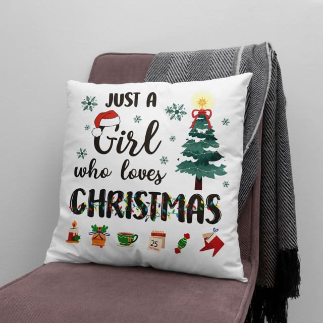 Jesus Pillow - Christian, Christmas Pillow - Gift For Christian - Just a girl who loves Christmas Pillow