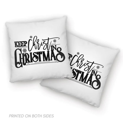 Jesus Pillow - Christian, Snowflakes Pillow - Gift For Christian - Keep Christ in Christmas Pillow