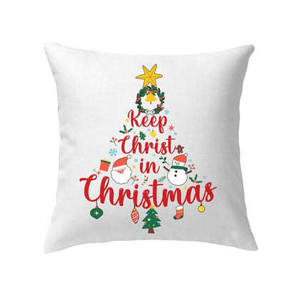Jesus Pillow - Christian, Christmas Tree Pillow - Gift For Christian - Keep Christ in Christmas Pillow