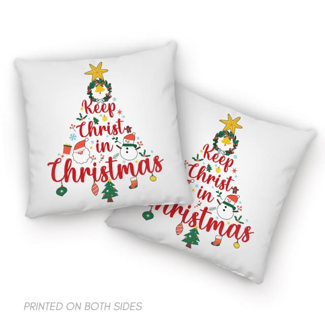 Jesus Pillow - Christian, Christmas Tree Pillow - Gift For Christian - Keep Christ in Christmas Pillow