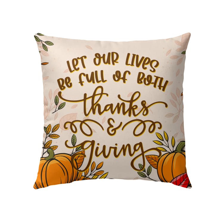 Christian, Pumkins Pillow - Gift For Christian - Let our lives be full of both thanks and giving Pillow
