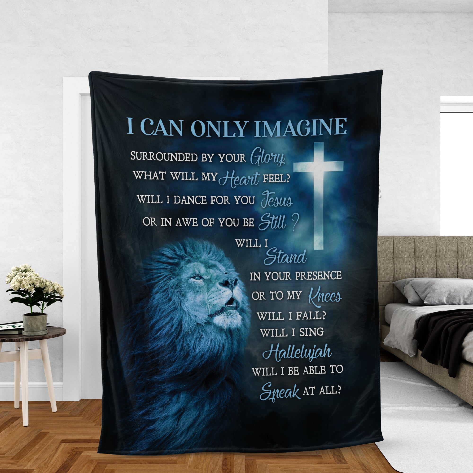 Christian Throw Blanket, Faith Blanket, Jesus Blanket, Inspirational Gift - Lion King, Cross Symbol, Becoming A King, I Can Only Imagine