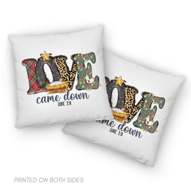 Bible Verse Pillow - Jesus Pillow - Gift For Christian- Love Came Down Luke 2:11 Christmas Pillow