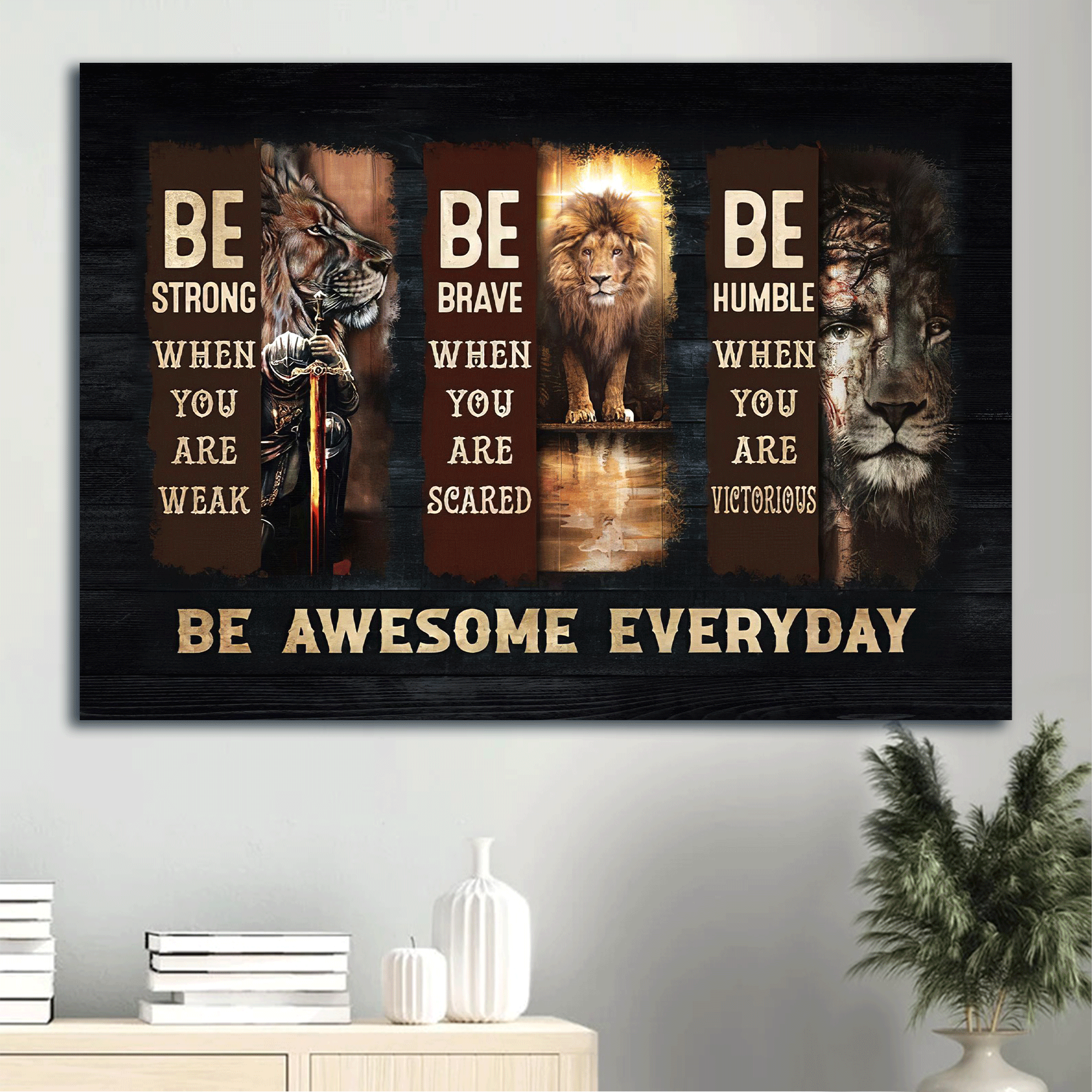 Jesus Landscape Canvas - Lion of Judah, Warrior Landscape Canvas - Gift For Christian - Be awesome everyday Landscape Canvas