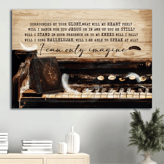 Jesus Landscape Canvas - Piano painting, The holy bible Landscape Canvas - Gift For Christian - I can only imagine Landscape Canvas