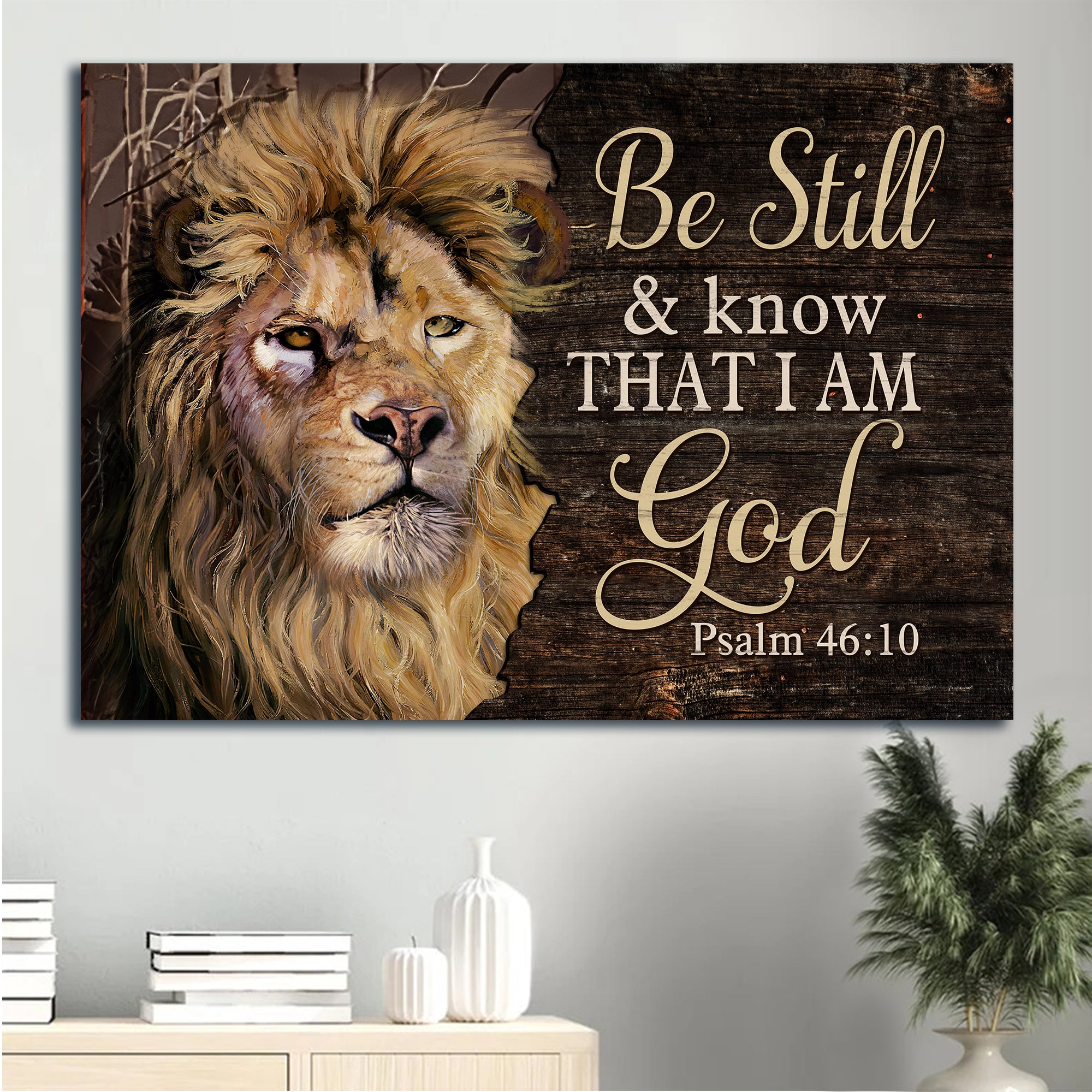 Jesus Landscape Canvas - Bible verse wall art, God Psalm 46:10 canvas print Landscape Canvas - Gift For Christian - Be still I am God Landscape Canvas