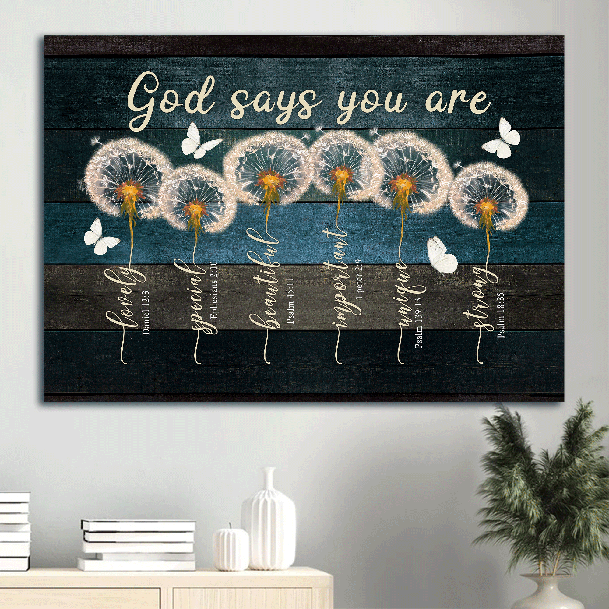 Jesus Landscape Canvas- Beautiful Dandelion, Butterfly Canvas- Gift For Christian- God Says You Are