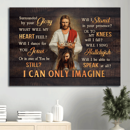 Jesus Landscape Canvas - Queen crown, Religious song Landscape Canvas - Inspirational gift, Gift For Religious Chiristian -  I can only imagine