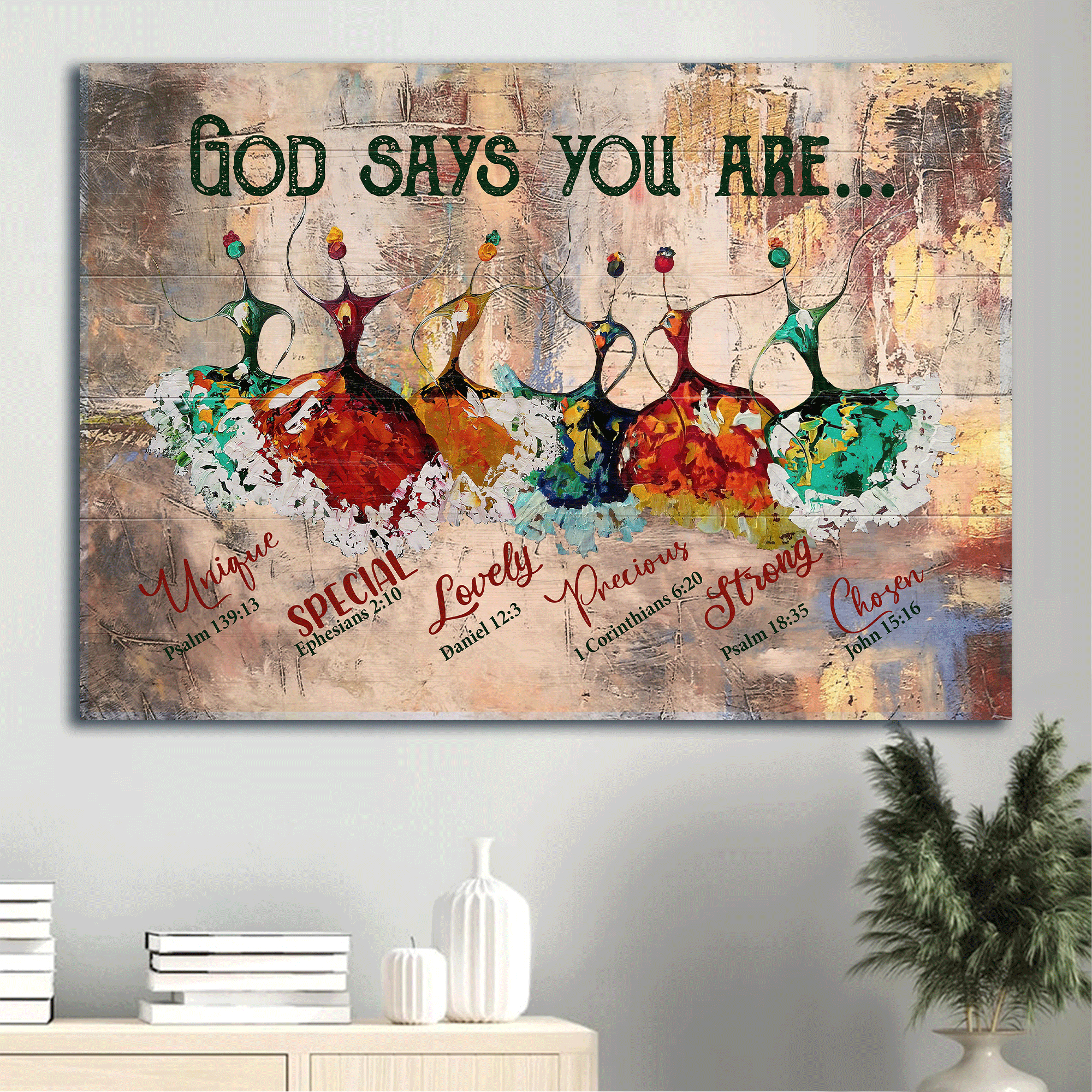 Jesus Landscape Canvas- Ballerina, Abstract Painting Canvas- Gift For Christian- God Says You Are