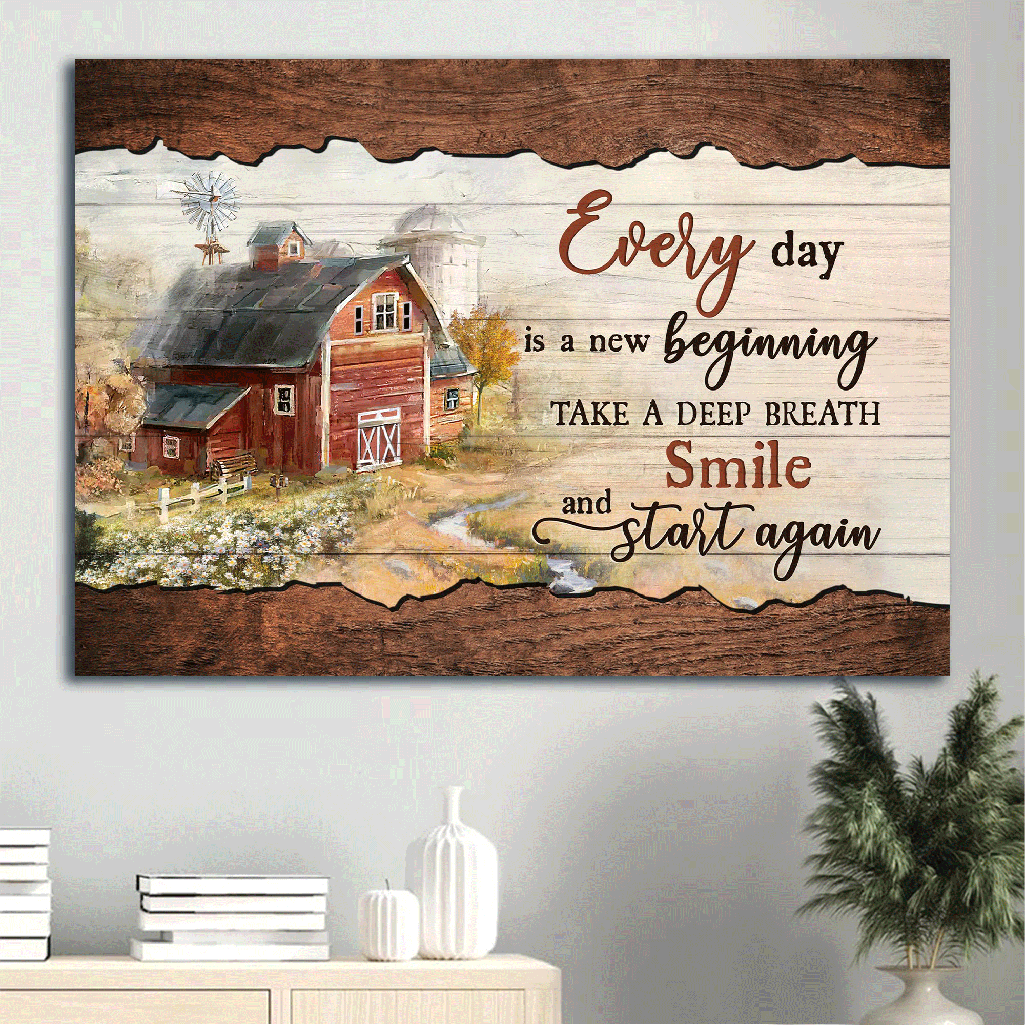 Jesus Landscape Canvas - Stunning Farm Canvas - Gift For Christian - Every day is a new beginning Landscape Canvas