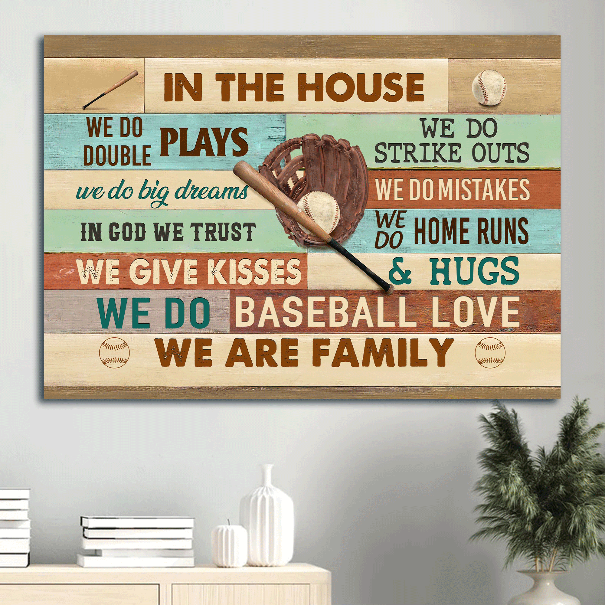 Jesus Landscape Canvas- Baseball Painting, Sport Drawing Canvas- Gift For Christian- We Are Family