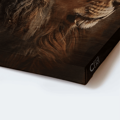 Jesus Landscape Canvas- Great Lion of Judah, Crown of thorns, Awesome Jesus and Lion painting - Gift for Christian- Landscape Canvas Prints, Christian Wall Art
