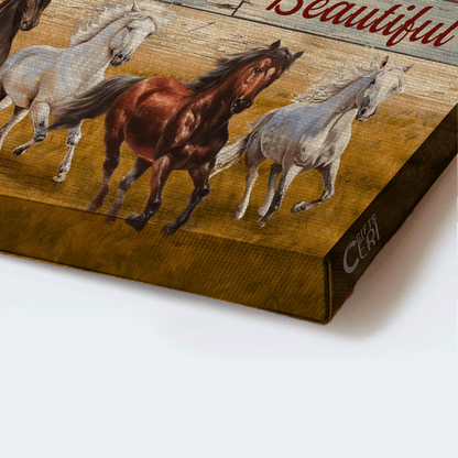 Jesus Landscape Canvas - Horse, Farm, Don't cry over the past Landscape Canvas - Gift For Christian - Live in the present Landscape Canvas