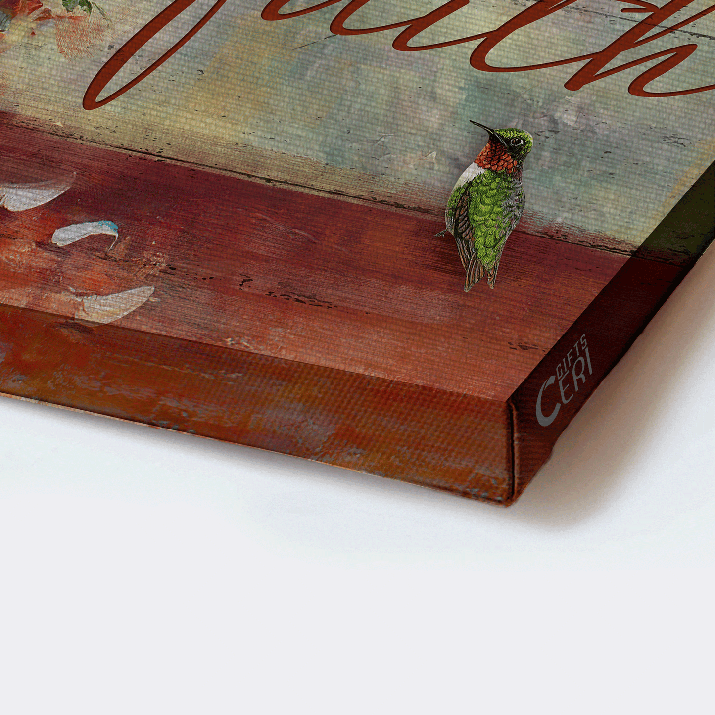 Jesus Landscape Canvas - Vintage Flower Vase, Hummingbird, Still Life Painting Canvas - Gift For Christian - Just Have Faith Canvas