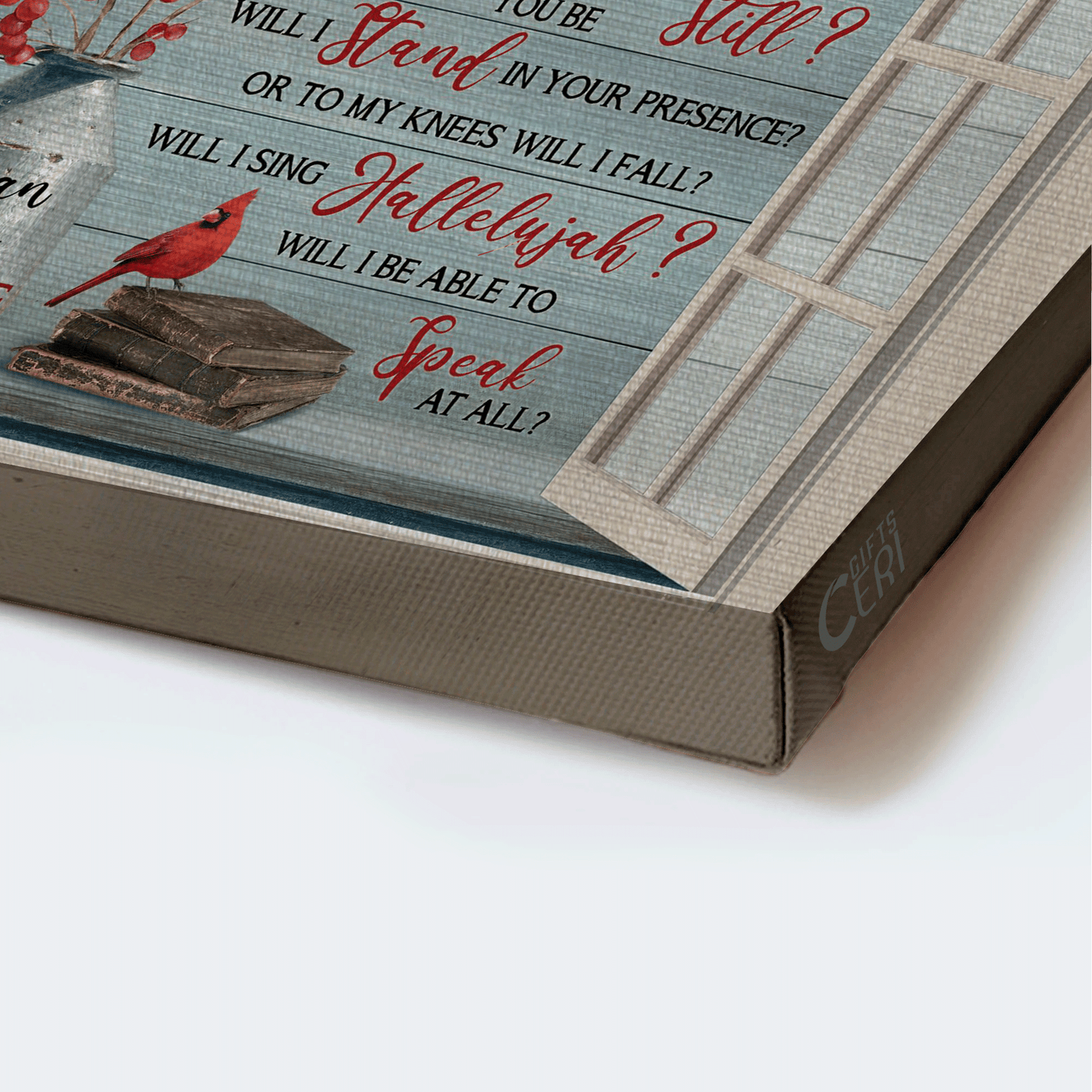 Jesus Landscape Canvas - Beautiful cranberry, Cardinal drawing, Vintage book Landscape Canvas - Gift For Christian -  I can only imagine