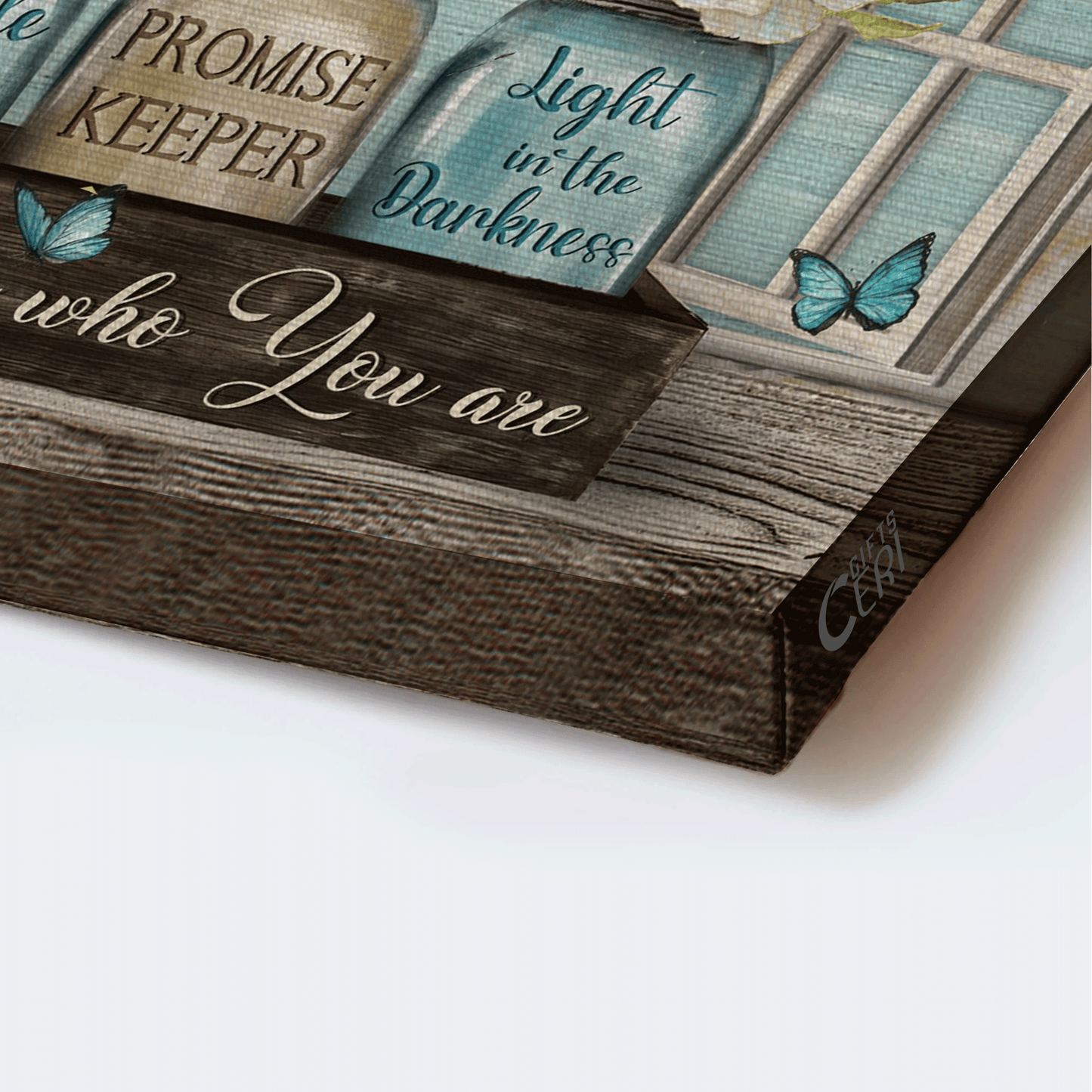 Jesus Landscape Canvas - Pastel jasmine, Blue butterfly, Way maker, Miracle worker Landscape Canvas - Gift For Christian - My God That is Who You Are Landscape Canvas