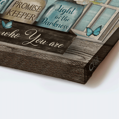 Jesus Landscape Canvas - Pastel jasmine, Blue butterfly, Way maker, Miracle worker Landscape Canvas - Gift For Christian - My God That is Who You Are Landscape Canvas