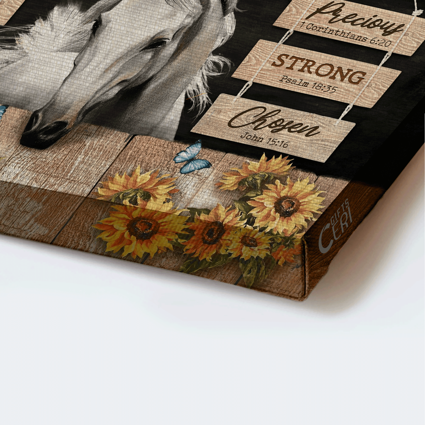 Jesus Landscape Canvas - Beautiful white horse, Sunflower Landscape Canvas - Gift For Christian - God says you are