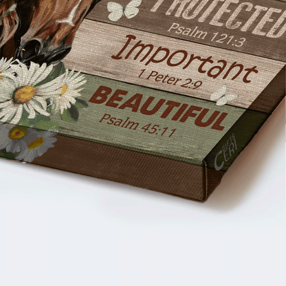 Jesus Landscape Canvas- Beautiful horse, Daisy flower, Butterfly canvas- Gift for Christian- God says you are