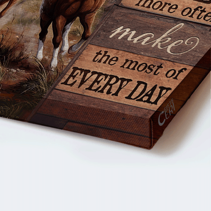Jesus Landscape Canvas- Beautiful forest, Running horse, Red house canvas- Gift for Christian- Life is too short to argue