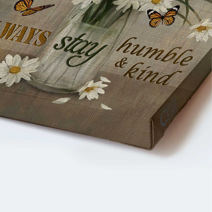 Jesus Portrait Canvas Canvas - Beautiful daisy vase, Still life drawing, Butterfly car Portrait Canvas Canvas - Gift For Christian - Always stay humble and kind