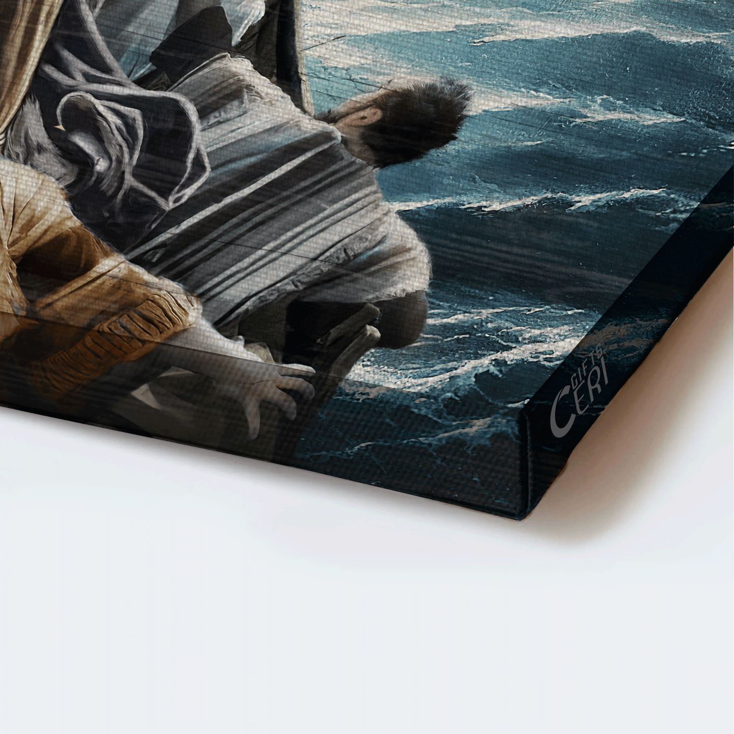 Jesus Landscape Canvas - The Storm On The Sea, Jesus Saved Us - Gift For Christian