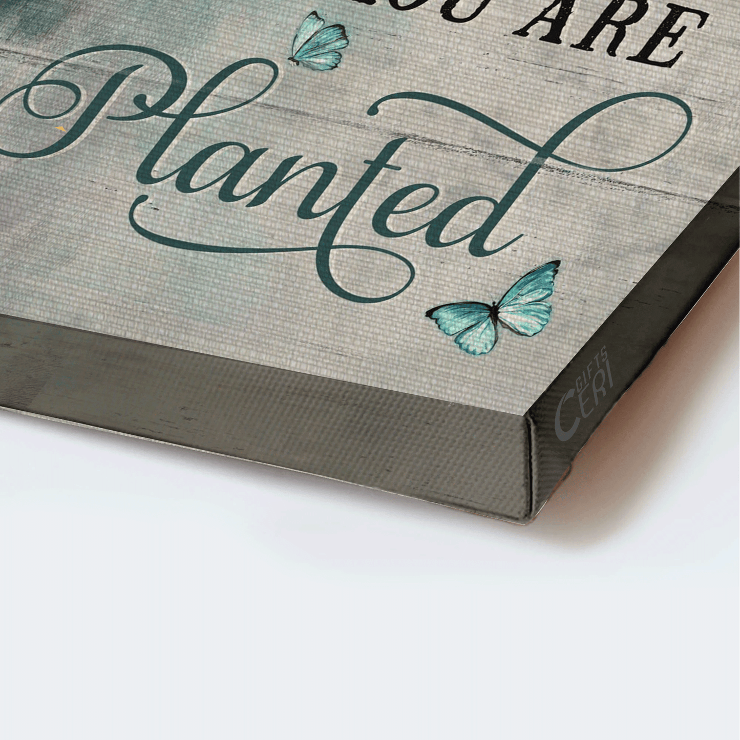 Jesus Landscape Canvas - Blue flower dress, Ballet drawing, Butterfly Landscape Canvas - Gift For Christian - Bloom where you are planted Landscape Canvas