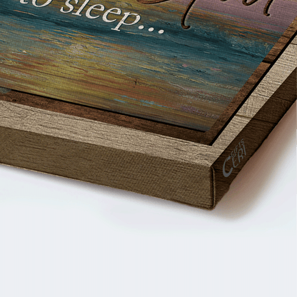 Jesus Landscape Canvas- Blue ocean, Jesus painting, Watercolor sunflower canvas - Gift for Christian- Give it to God and go to sleep - Landscape Canvas Prints, Christian Wall Art