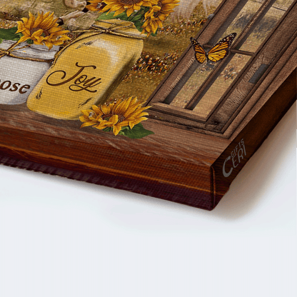 Jesus Landscape Canvas - Horse, Butterfly, Sunflower, Farm Landscape Canvas - Gift For Christian - Today I choose joy Landscape Canvas