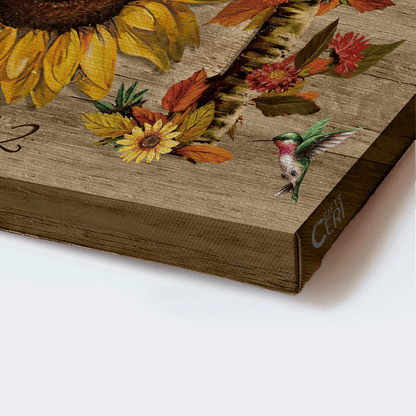 Jesus Landscape Canvas - Bible verse, Abstract sunflower, Watercolor hummingbirds Landscape Canvas - Gift For Christian - Today I choose joy Landscape Canvas